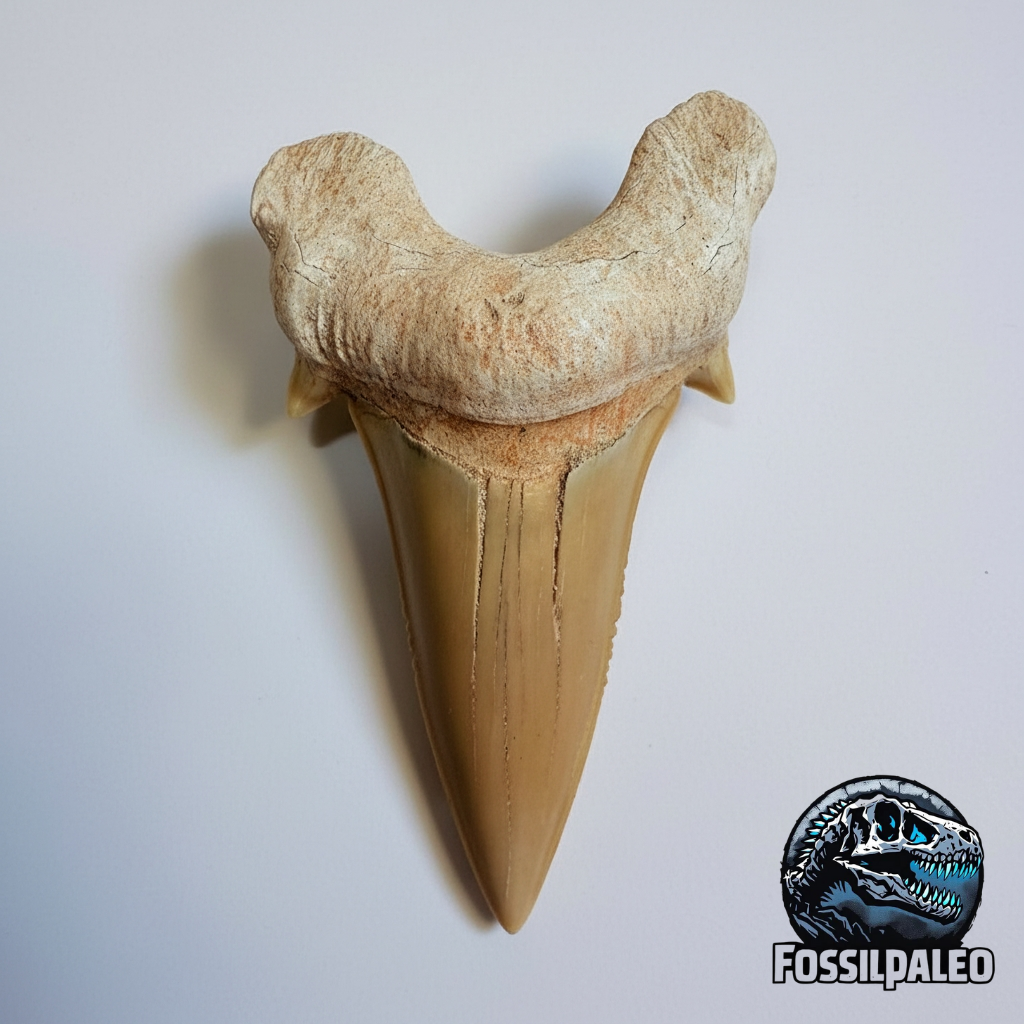 shark tooth (1) Eocene Shark Tooth: 8 cm Otodus Obliquus | Ancestor to the Megalodon - Image 1